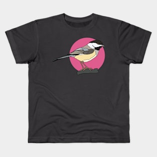 Black Capped Chickadee Kids T-Shirt